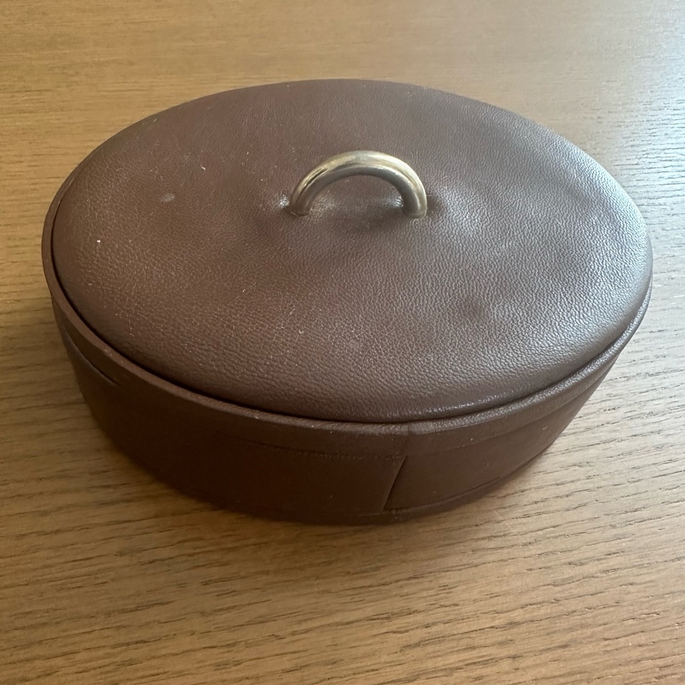 Elegant Brown vegan leather Italian jewelry or watch box